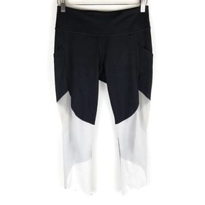 Abercrombie and Fitch Color Block Capri Leggings Mesh Side Pockets Size Small